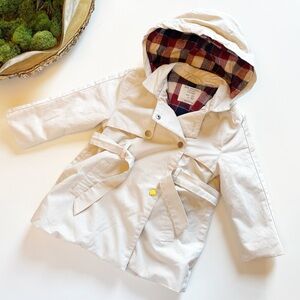 Zara Ivory Flannel Lined Trench Coat | 2-3 Year